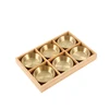 Gold  -- 6 pcs round set with wooden tray