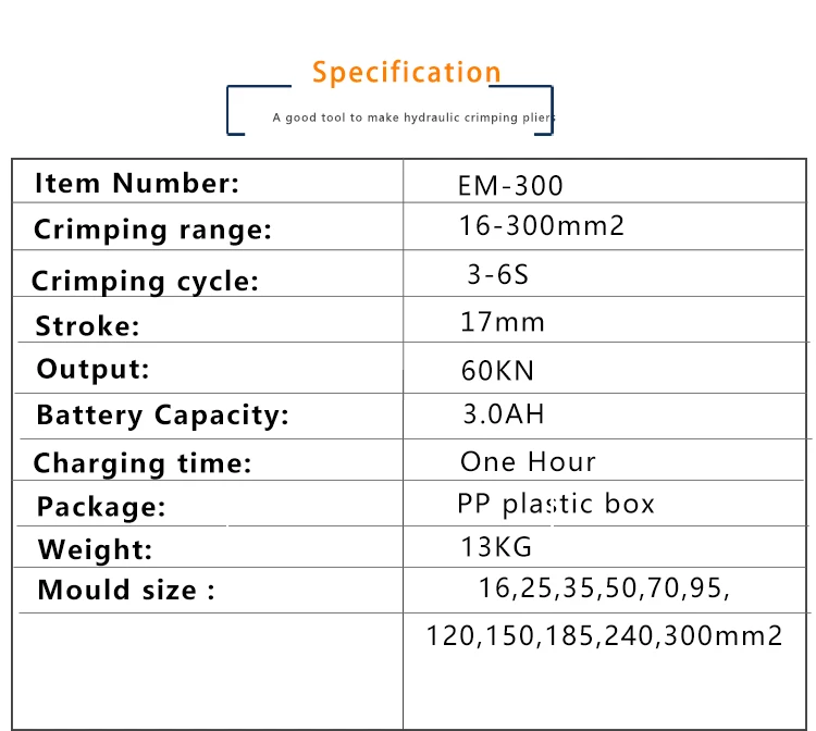 High Quality EZ-300 Crimping Tools Electrical Terminals Hydraulic Crimper  Machine