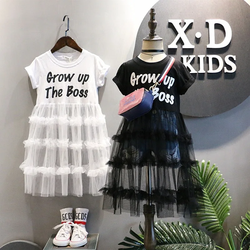 Hot Selling Kids Mesh Chiffon Patchwork 