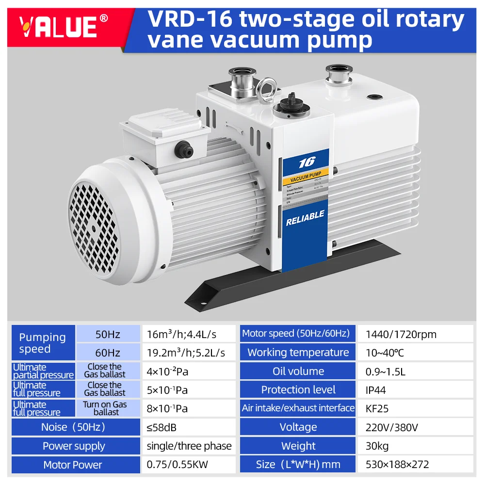 Factory Direct High Vacuum Large Suction Power Bipolar Rotary Vane Vacuum Pump for Industrial Applications
