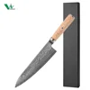 Cuchillo de chef de 8" con mango de madera de pakkawood amarillo