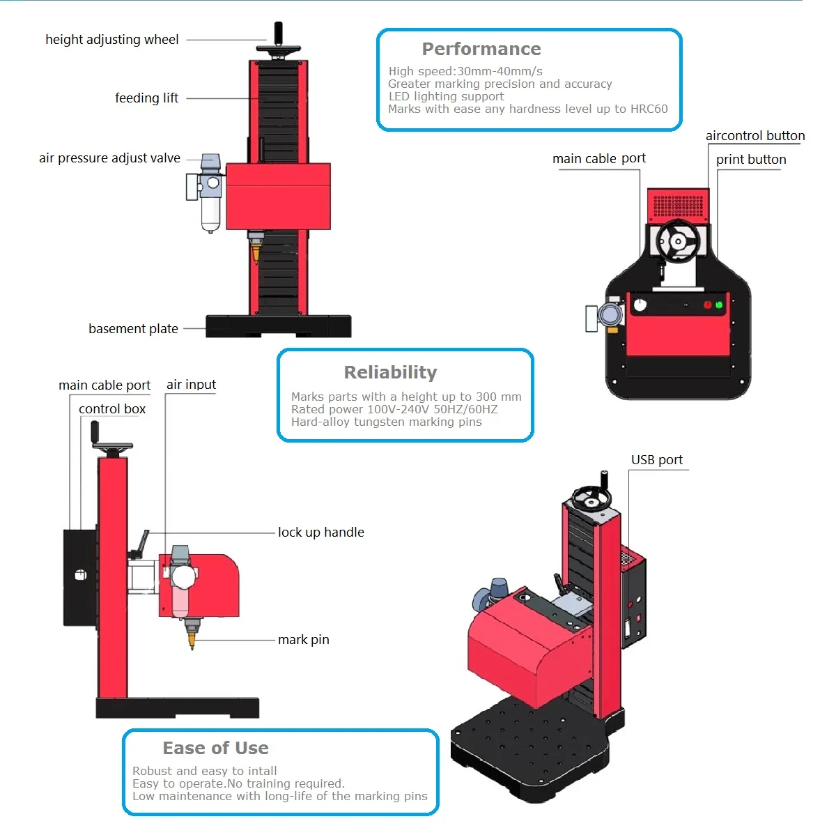 Пневматический точечный станок с ЧПУ для гравировки