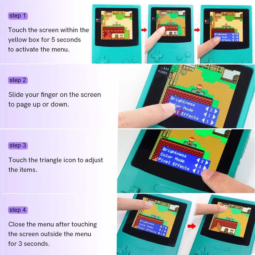 GBC OLED AMOLED Laminated Touch Screen OSD Menu RETRO PIXEL Kit for GameBoy Color GBC With Pre-cut Housing Shell