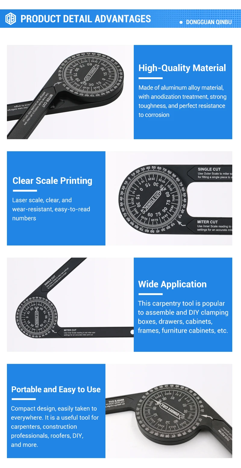 Top Aluminum Miter Saw Protractor Woodworking Jig Hardware Aluminum Miter Saw Protractor