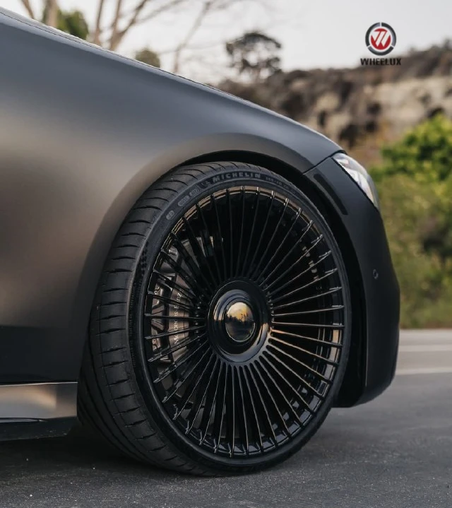 Custom Alloy Passenger Car Wheels Black 22 Inch Wheels 5x120