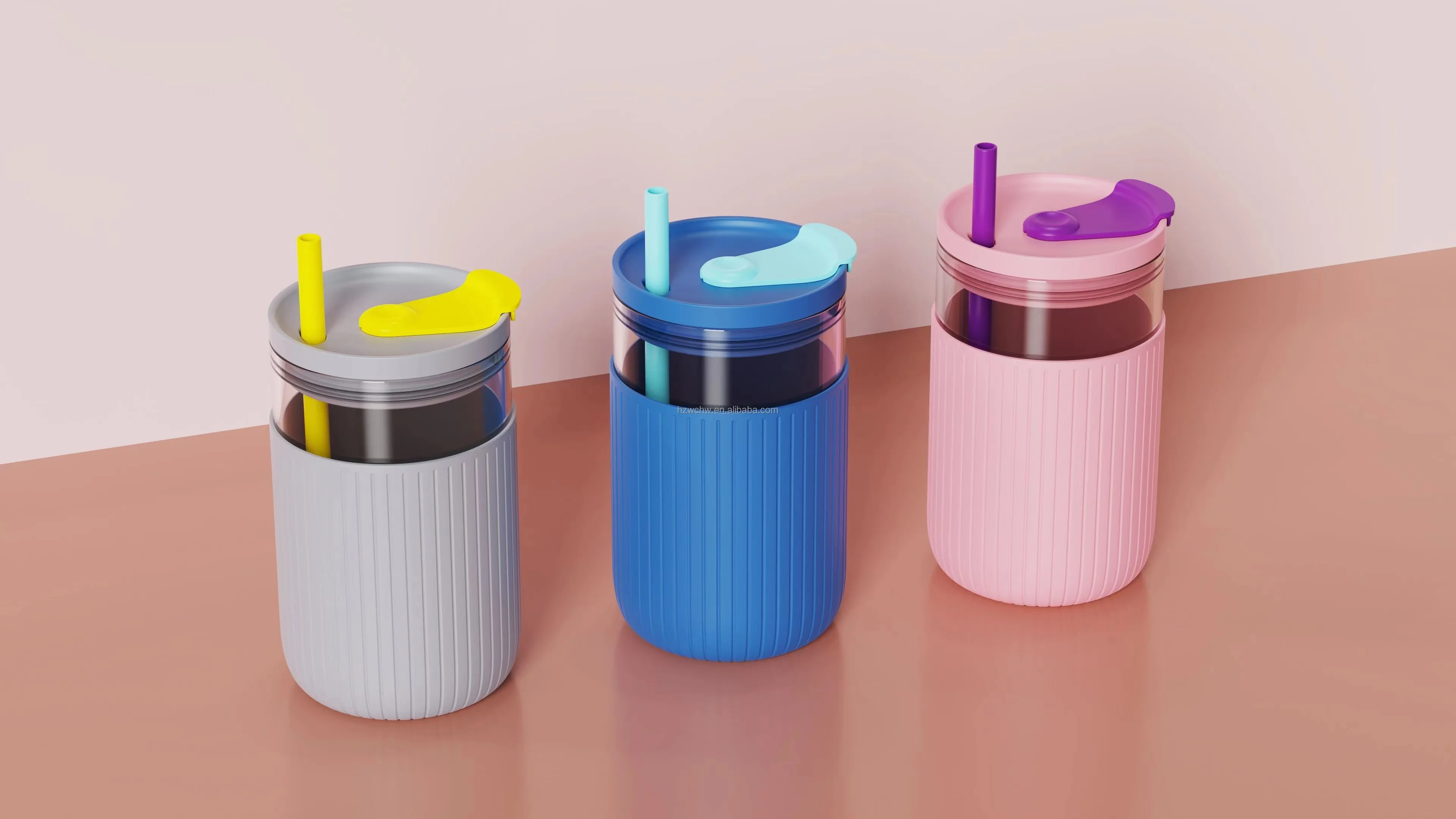 Wholesale New Design Borosilicate Glass Coffee Travel Mug Cup With