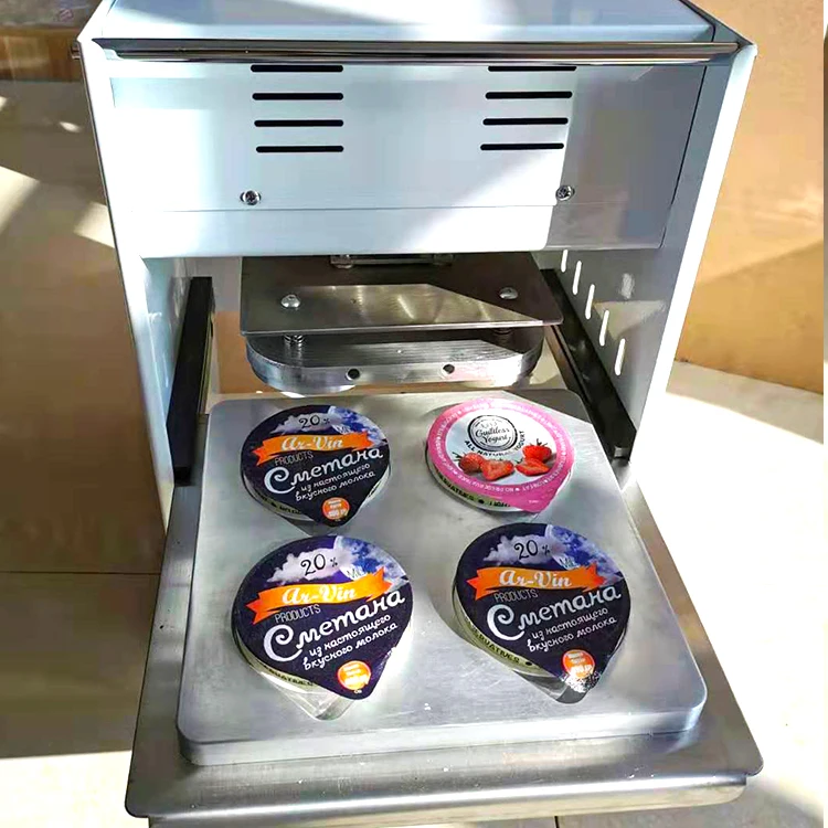 Manual Easy Operate Die Cut Aluminum Foil Lid Cup Sealing Machine