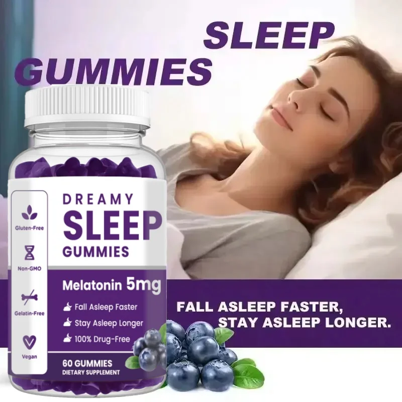 100% Natural Melatonin Gummies Private Label Vitamin D Fast Deep Sleep Melatonin Gummy Candy