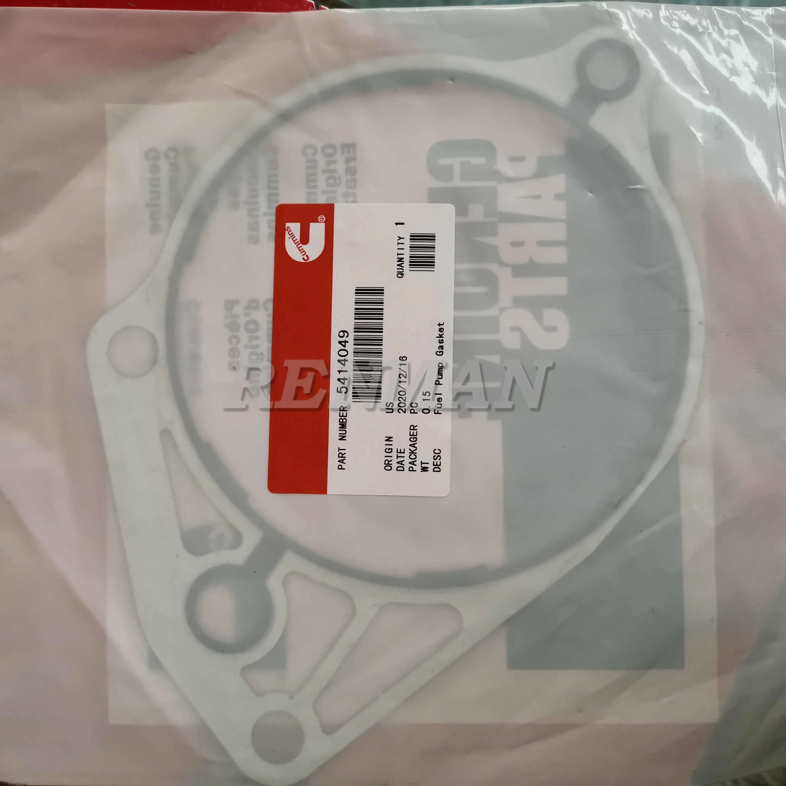 Fuel Pump Gasket For ISX15/QSX15 Engines – OEM 5414049 Replacement, Metal Bonded With Rubber