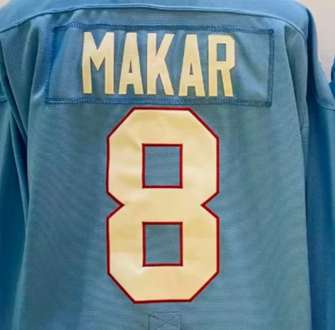 Ready to Ship Colorado Cale Makar Light Blue Throwback Best Quality Stitched National Hockey Jersey