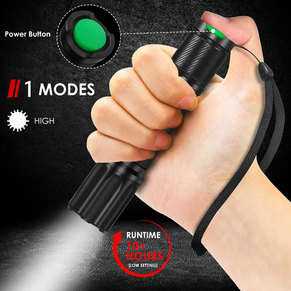 Tactical Flashlight Matte Black Led Weapon Light With Pressure Switch ...