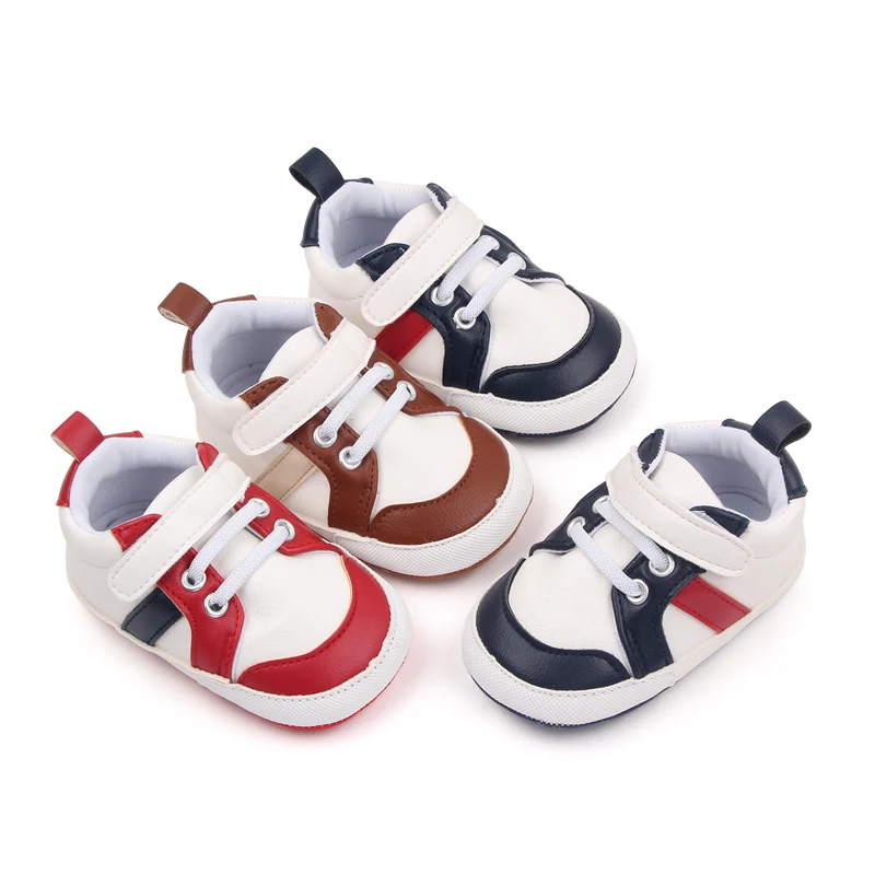 Spring and Autumn  Color Matching PU Surface Baby Walking Shoes Leisure Baby Shoes