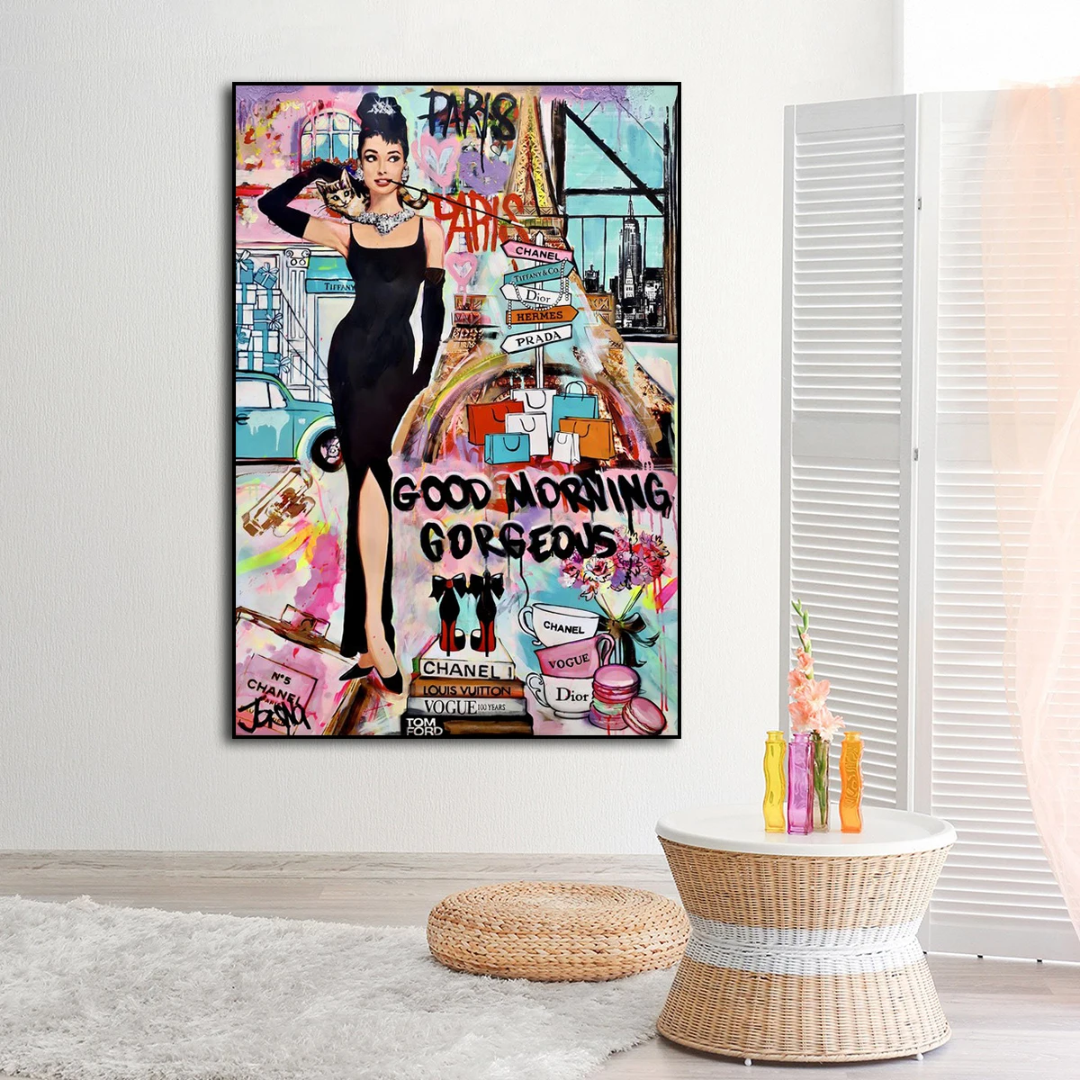 Fashion Women Art Canvas Painting And Graffiti Street Wall Art Posters And  Prints Decorative Picture For Living Room Home Decor - Buy Canvas Painting