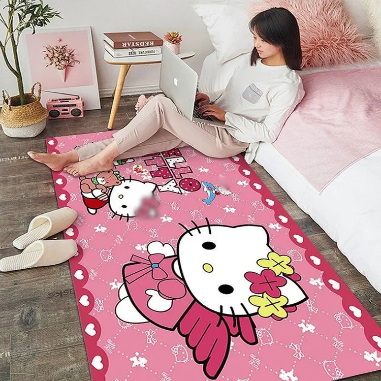 Custom Cartoon Design Area Rugs with Logo 3D Printed Soft Woven Kitty Runner Washable Carpets & Rugs for Living Room Bedrooms