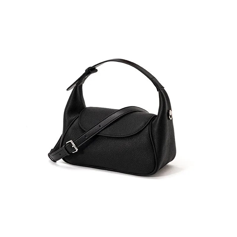 2026 Latest Design Fashion Leather Crossbody Hand Bag Saddle Bag Lady Genuine Cowhide Leather Crossbody Shoulder Bag for Women