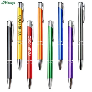 Customized Logo Printed Aluminum Ballpoint Pen Business Type Gel Ink Promotional Pens with Metal Penholder