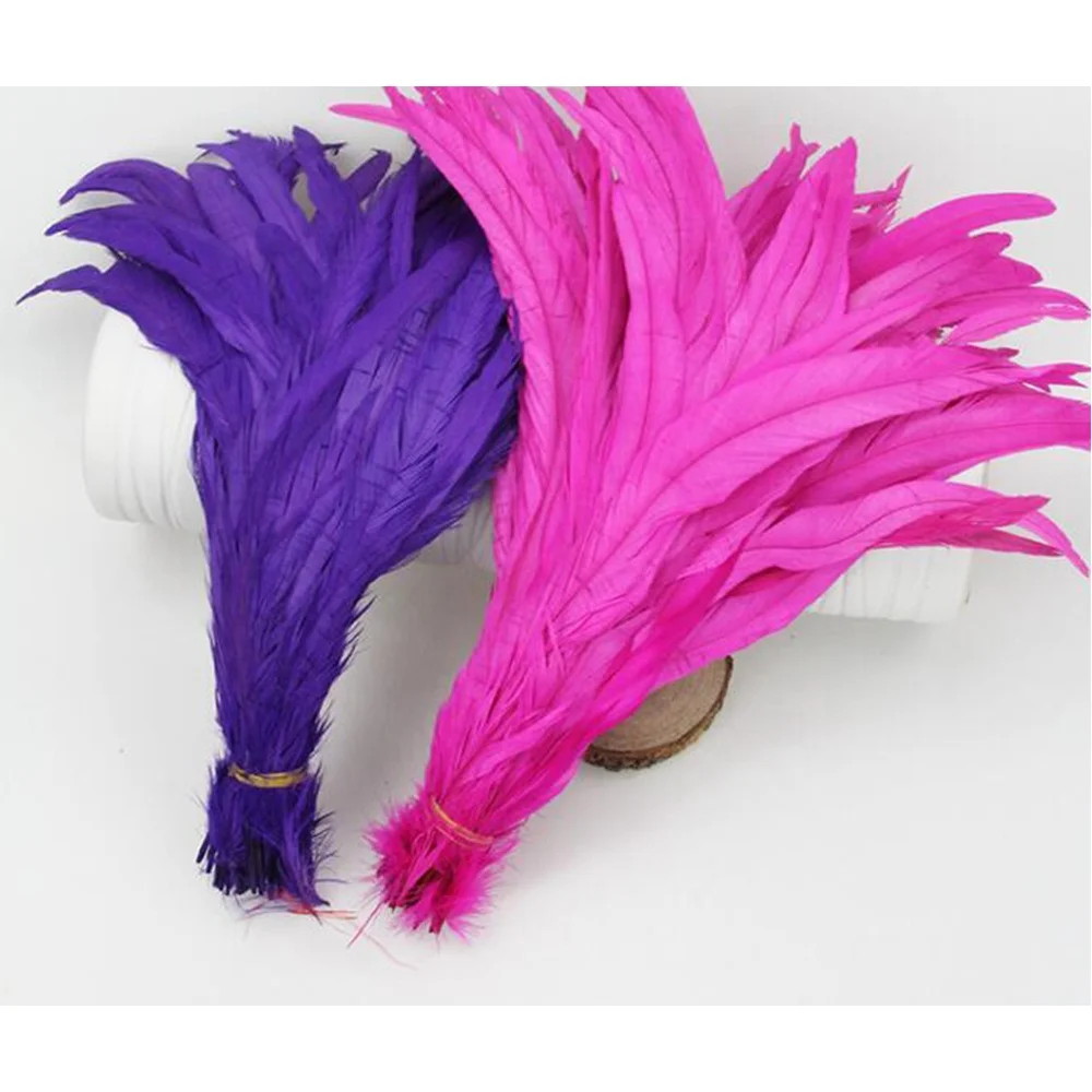 Розовый, синий, красный, черный, желтый, белый, фиолетовый дешевый натуральный хвост петуха