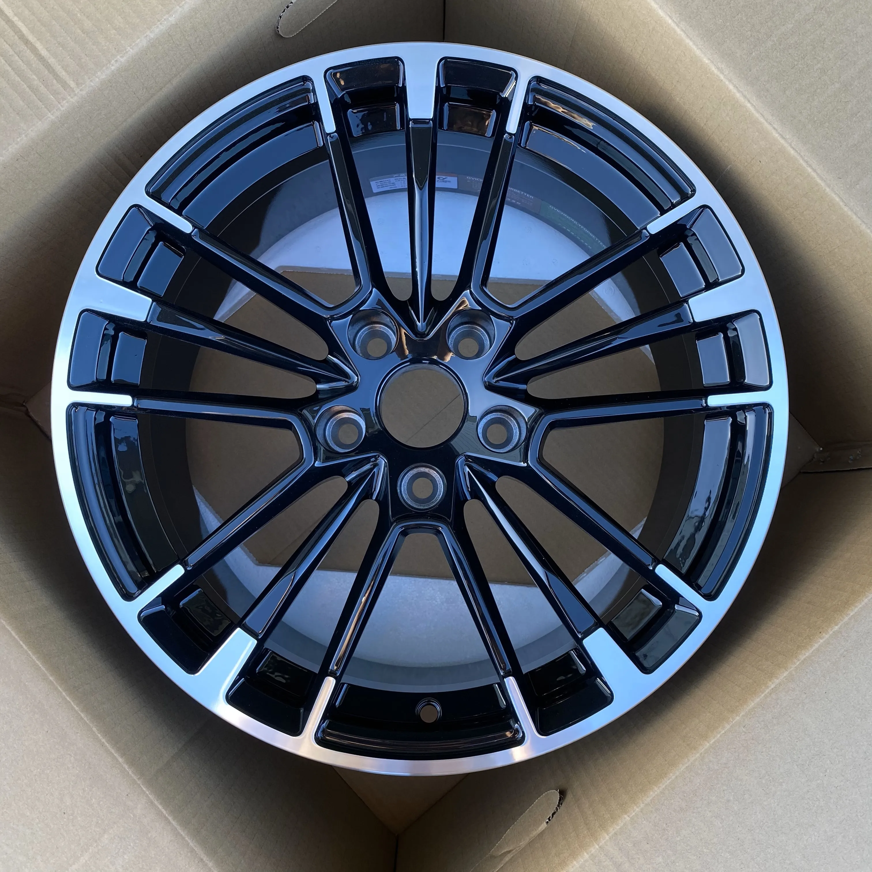 GVICHN gloss black CNC finished forged wheels 16 - 26 inch aluminum alloy rims 5x112 5x114.3 5x120 wheel hub