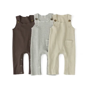 Newborn Baby Romper Waffle Knit Sleeveless Jumpsuit Baby Girls & Boys Overall One Piece Outfits Summer Clothes