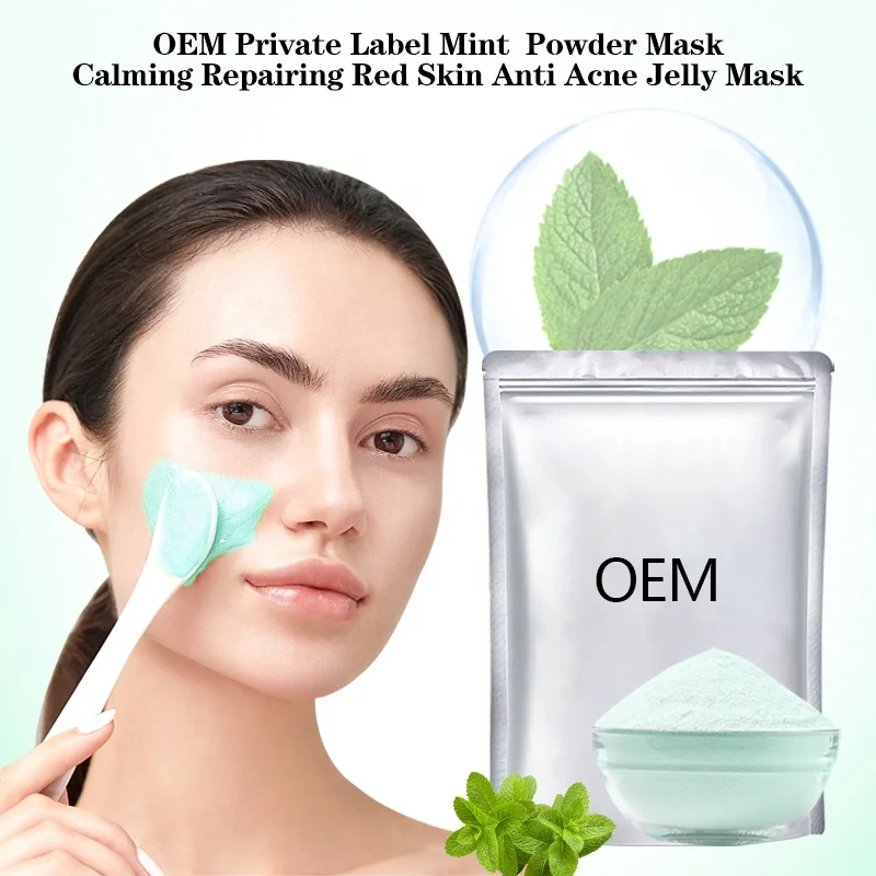 Mint Clay Mask Powder Alginate Powder Mask Oem Natural Organic Professional Peel Off  Mint Powder Facial Mask Manufacturers