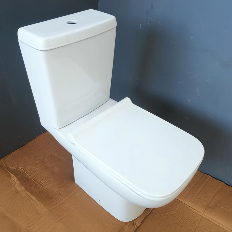 Sanitary Ware Bathroom Ceramic Washdown P Trap Two Piece Toilet Bowl Modern Dual-Flush Design Wc Commode