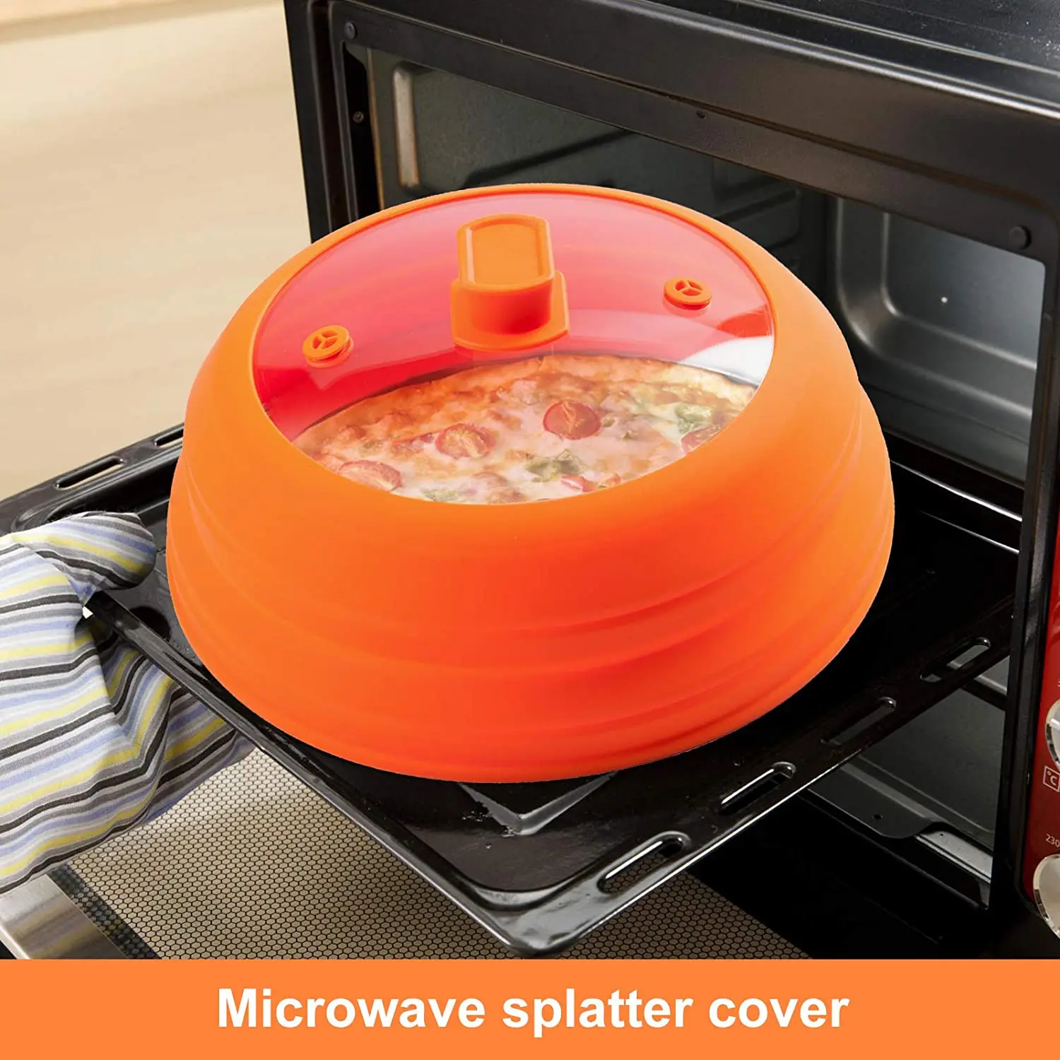 Multi Purpose Universal Food Plate Cover Tempered Glass Silicone Frying