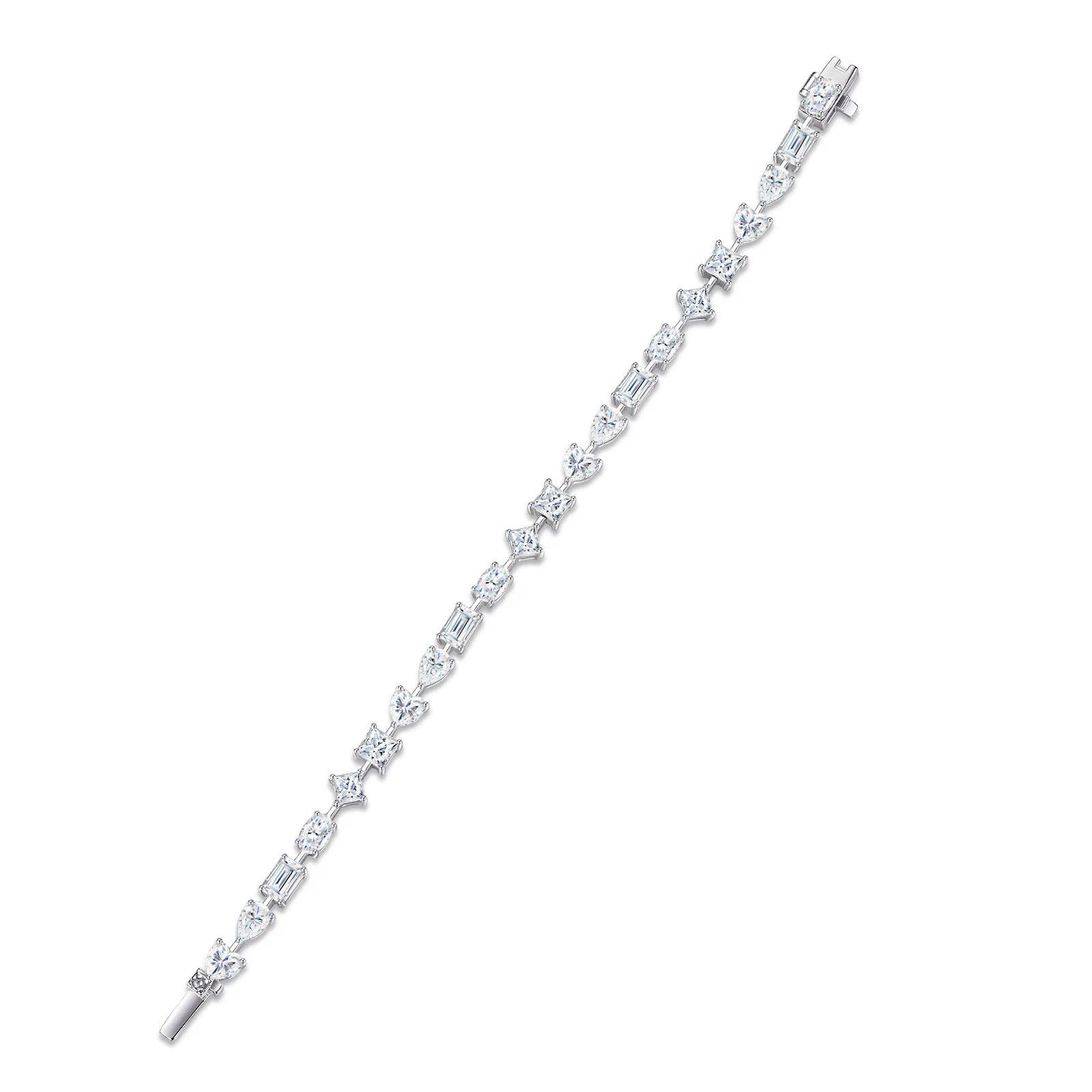 New Women's European American Style Tennis Chain Bracelet Pear-shaped Moissanite S925 Sterling Silver Non-fading Light Luxury