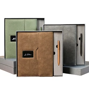 A2811 Custom Stationery  Size Multi-Functional  Notebook Leather Cover Wireless Charging Journal Notebook Set