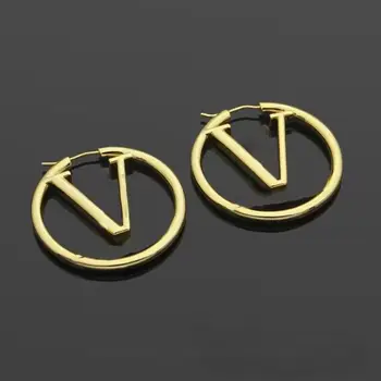 L Brand High Quality Large Hoop Exaggerated Vintage Fashion Designer Classic 18K Gold Plated Luxury Jewelry Earrings For Women