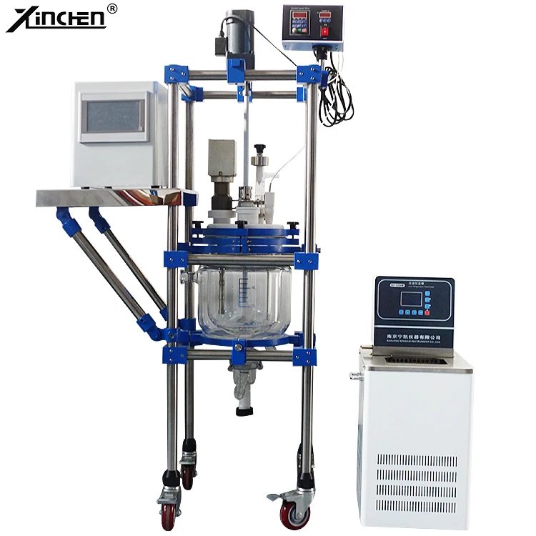 50l Ultrasonic glass reactor crystallization filter reactor