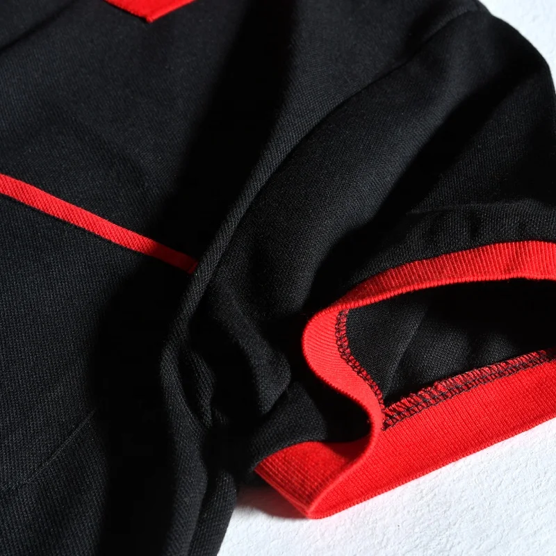 Распродажа, двухцветные рубашки поло, футболка с коротким рукавом и вышивкой на заказ, футболка с воротником на пуговицах