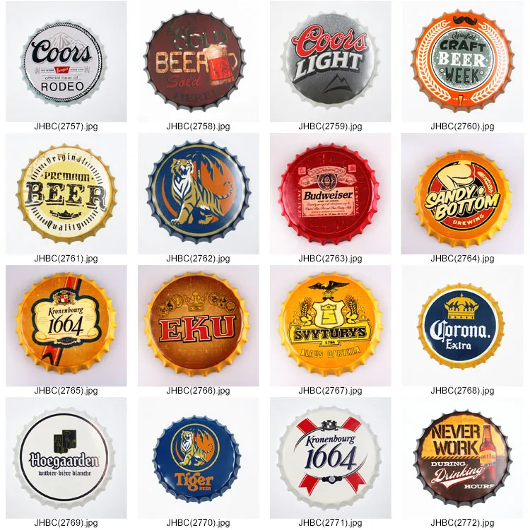High Quality Dia 35cm Bottle Top Sign Vintage Beer Brand Bottle Cap Dia