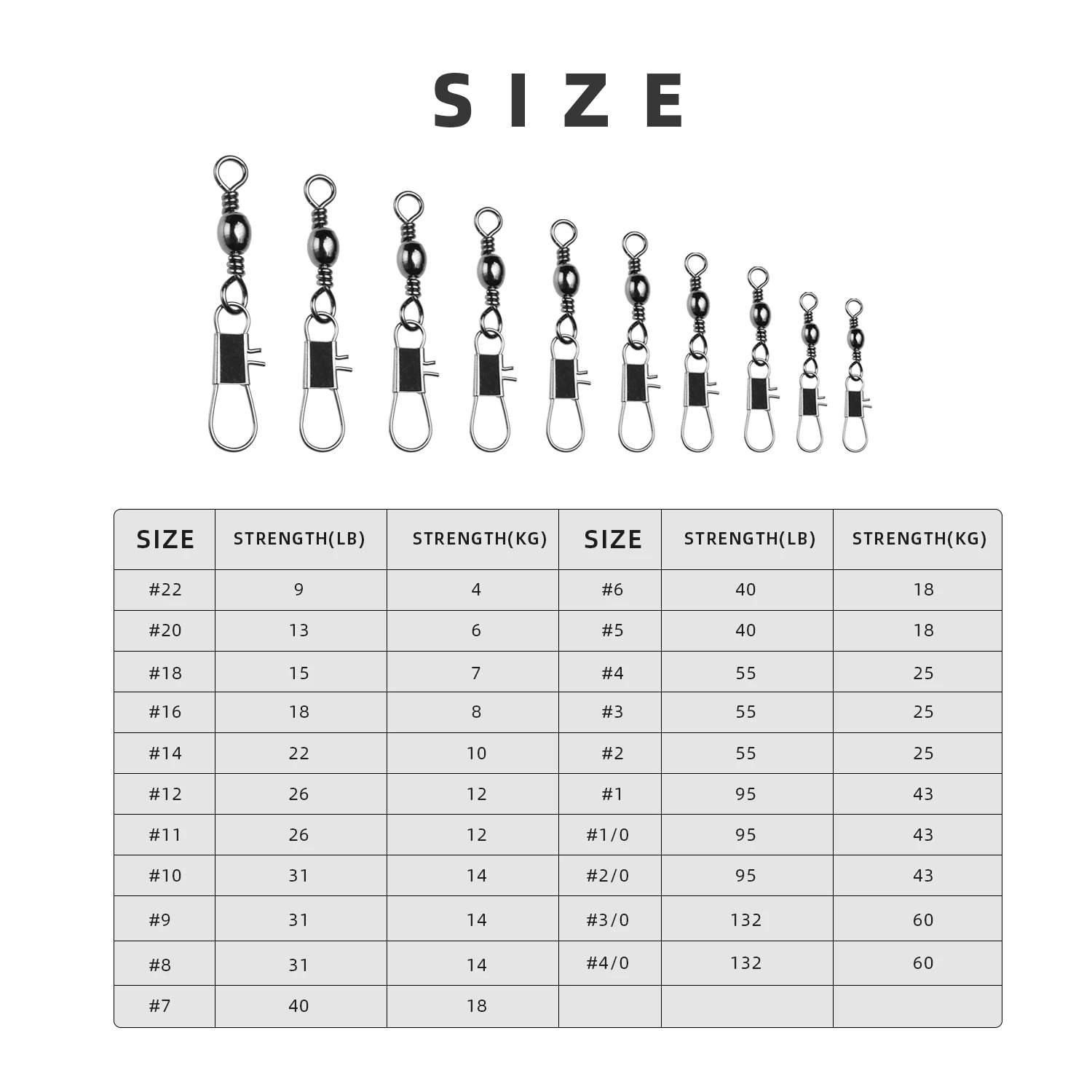 Fishing Tackle Accessories Connector Barrel Swivel With Safety Snaps