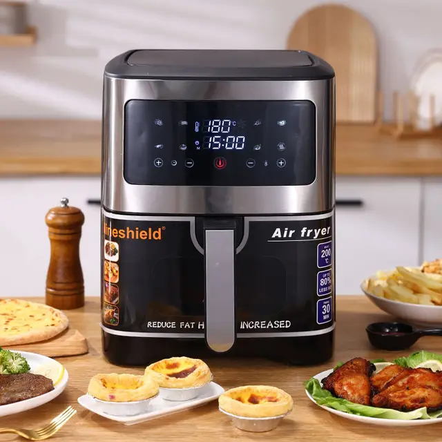 Manufacturer Fast Heating Square Oil-Free Double Air Fryer Small Smart Kitchen Appliances 6.6l Electric Digital Air Fryer