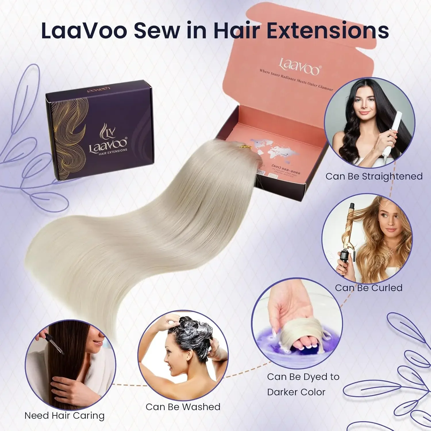 LaaVoo Sew in Bundles Remy Human Hair Brazilian Straight Weave_voghion.com