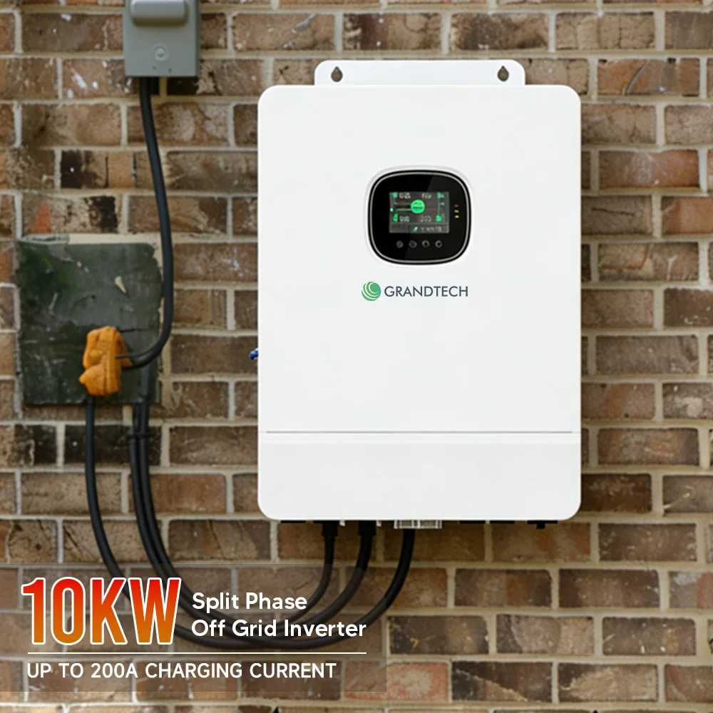 Inversor solar híbrido Grandtech de 3 kW, 10 kW y 8 kW, conexión a red y fuera de red, 10 000 W, MPPT, 48 V, onda sinusoidal pura, salida CA monofásica, sistema fuera de red