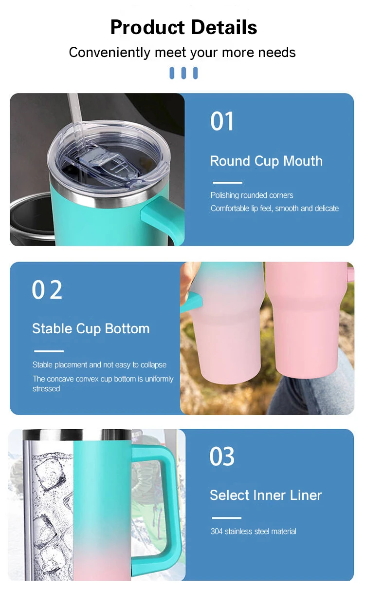 40oz Stainless Steel Beer Cup Double Wall Insulated Vacuum Tumbler With ...