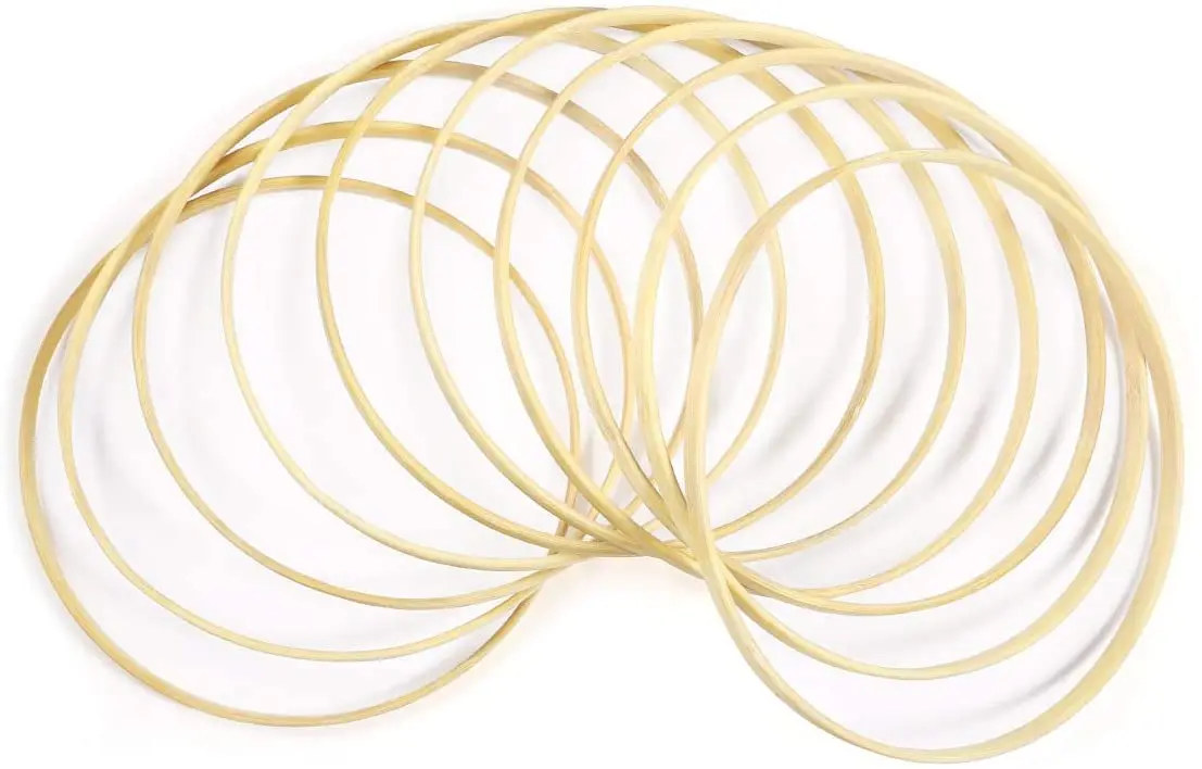 26 cm - Cerceau rond en bois de bambou, 10 pièces, outils artisanaux 26 cm - Cerceau rond en bois de bambou, 10 pièces, outils artisanaux