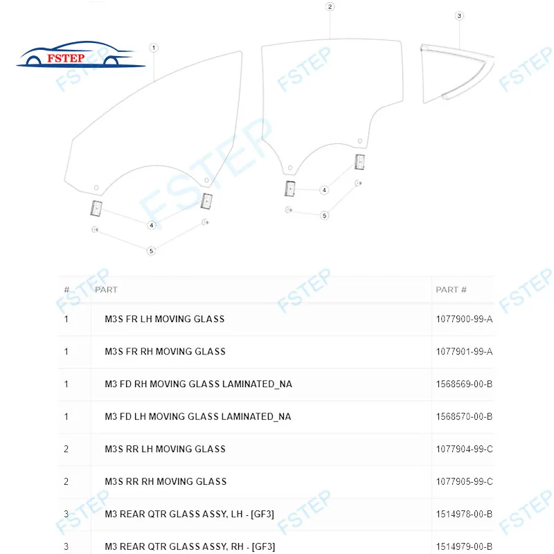 NEW ARRIVAL Passenger Side Quarter Window Glass RIGHT REAR 