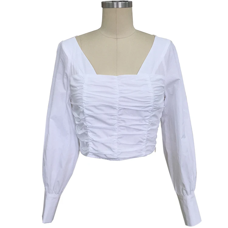 long sleeve ruffle crop top