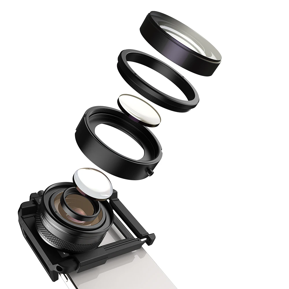 Objectif acro à ise au point fixe APEXEL APL-Z100 10X-20X pour téléphone portable pour la photographie en gros plan HD (noir Objectif acro à ise au point fixe APEXEL APL-Z100 10X-20X pour téléphone portable pour la photographie en gros plan HD (noir