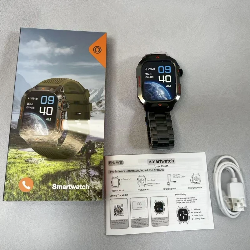 2026 Stainless Steel Waterproof Smartwatch with Bluetooth