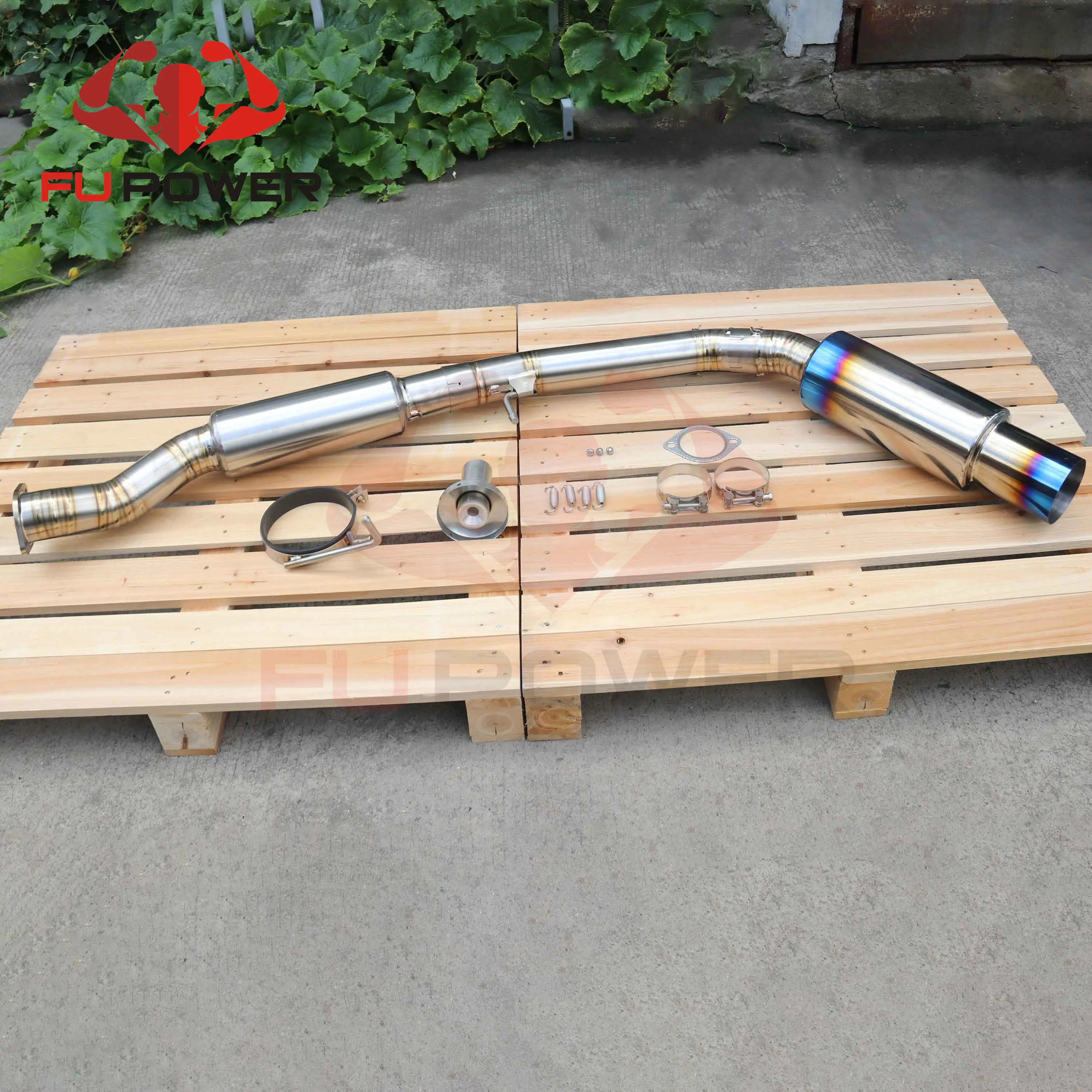 Titanium Single Exit Exhaust Muffler Kits Cat-Back Exhaust For Nissan Z33 350Z VQ35DE VQ35HR