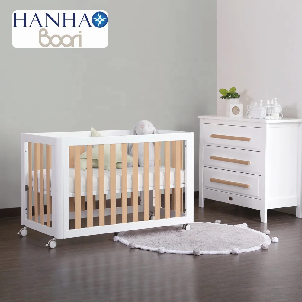 Boori Turin Compact Cot with Dresser Adjustable Safe