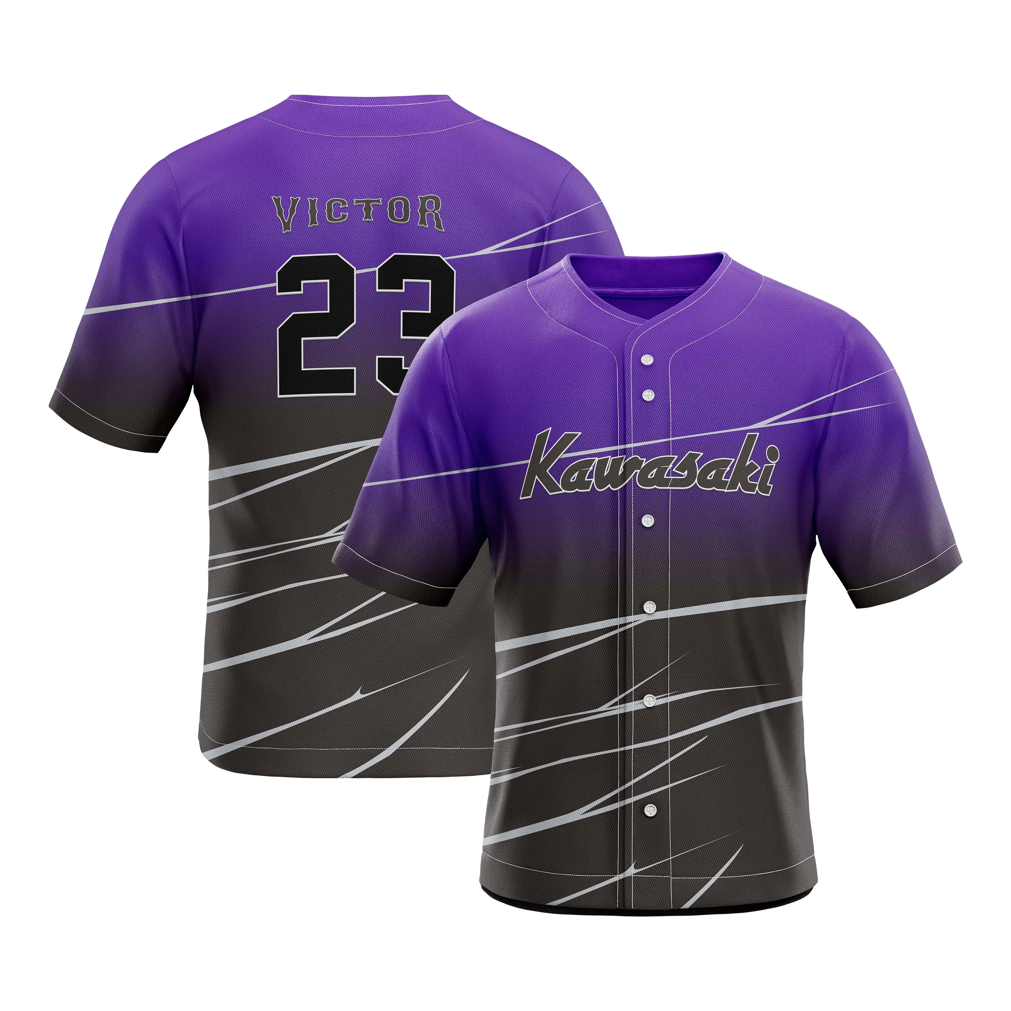 Custom Gray Black And Purple Custom Baseball Jerseys For Men