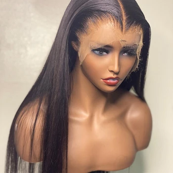 Cheap Wholesale Brazilian Straight 360 Full Lace Front Human Hair Wigs For Black Women Natural HD Transparent Lace Frontal Wigs