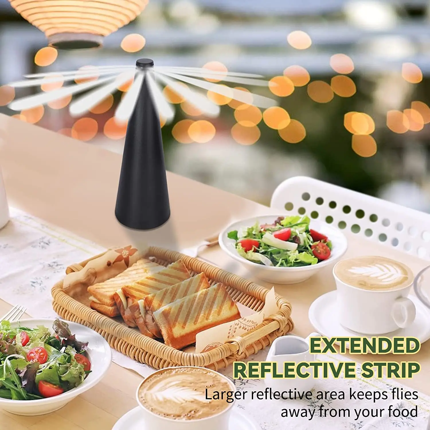 Portable battery  USB charging picnic revolving  table-fly-fan for tables flies rechargeable tabletop bug and fly deterrent fan details