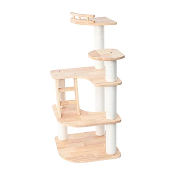 Honey Pot Cat Tree High-Quality Pine Wood Cat Tower with Integrated Cat Bed and Scratching Post for Ultimate Comfort