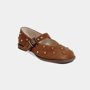 Women's Rhinestone-Embellished Suede Ballet Flats Fashion Trend Sparkly Flat Pumps for Elegant Occasions with Breathability