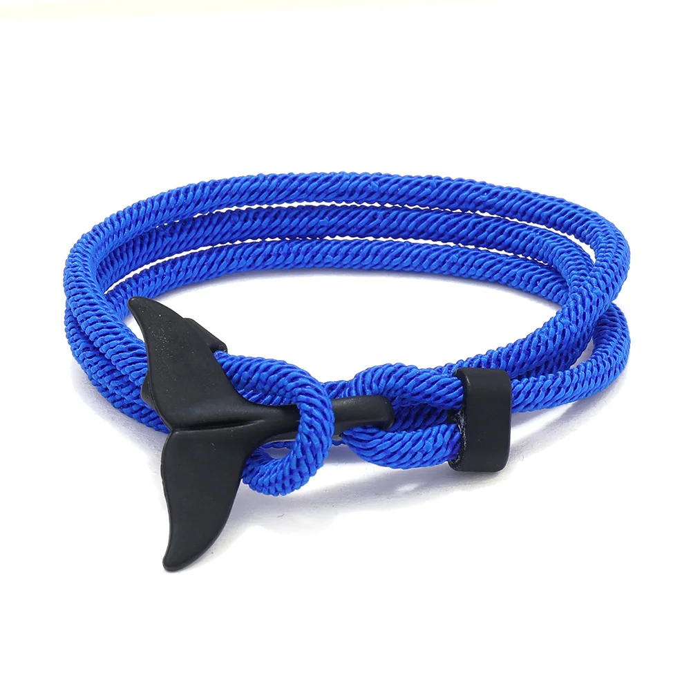 Shark Whale Orca Tail Anchor Turtle Hook Bracelet Nylon